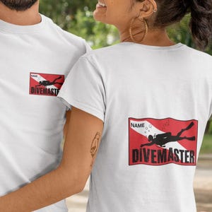 Personalized Divemaster T-Shirt – Scuba Diver Silhouette Design