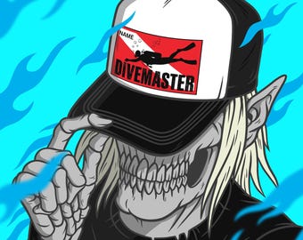 PERSONALIZED DIVEMASTER Trucker Cap | Scuba Diver Flag, Silhouette
