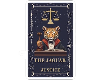 Cosmic Jaguar Sticker: Metallic Animal Decor for Laptops & Journals