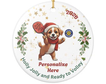 Personalized Pickleball Ornament: Custom Ceramic Christmas Tree Decoration