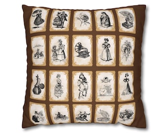 Vintage Inspired Pillowcase, Double-Sided Print, Retro Home Decor