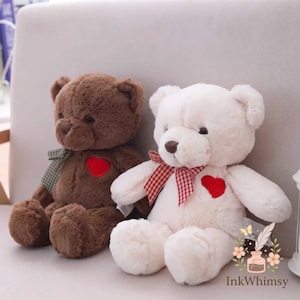 Adorable Plush Teddy Bear with Heart & Bow – Perfect Gift for Loved Ones!