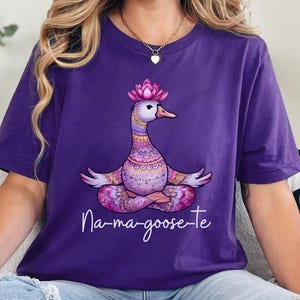 Namaste Goose Shirt Yoga Lover Gift Funny Meditation Tee Boho Goose Top Mindfulness Shirt Retro Animal Shirt Cute Goose Graphic Top Gift