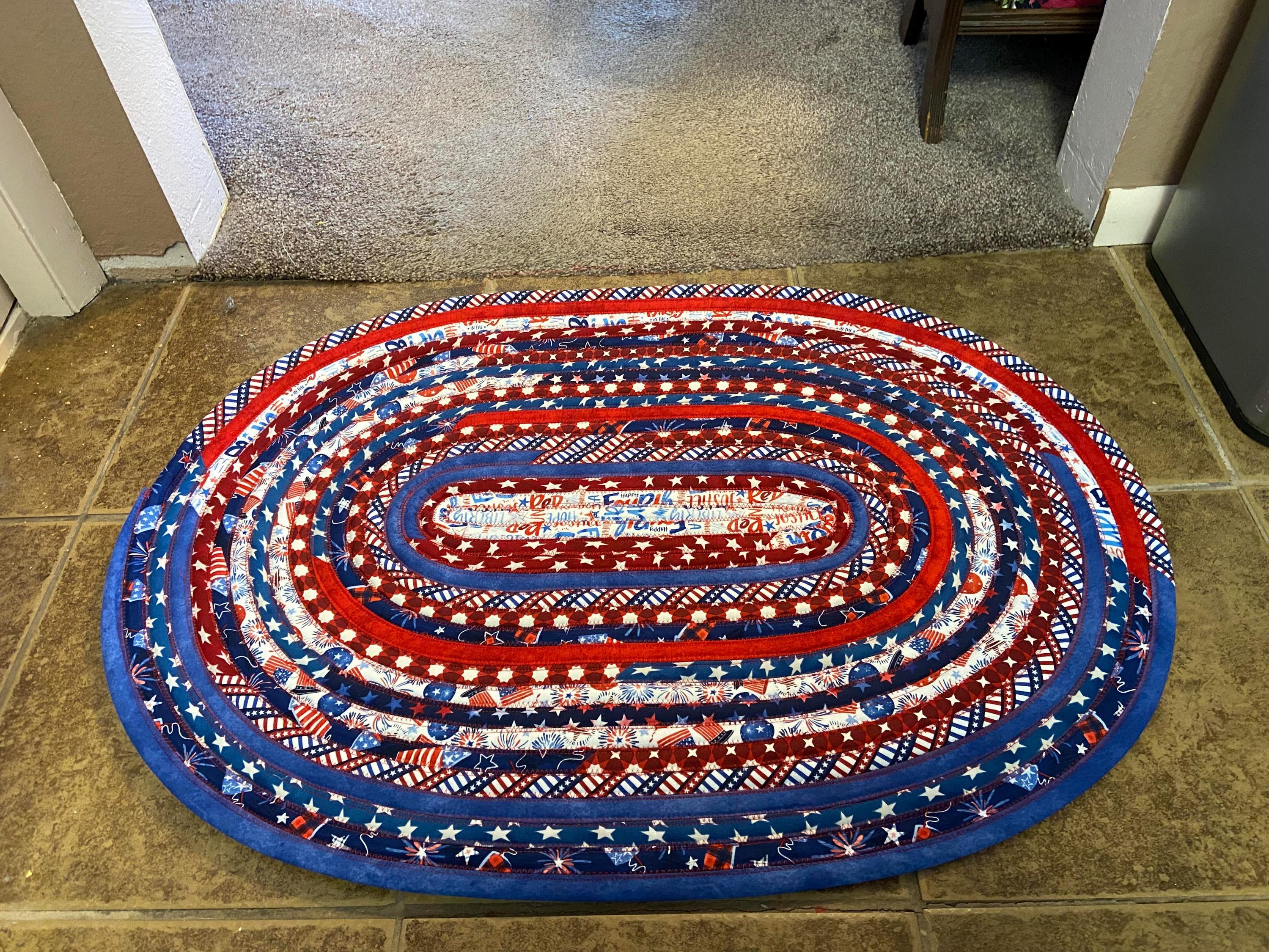 Prepppy Patriots Rug Jelly Roll Rug. Patriotic/4th of July Jelly Roll Handcrafted Rug. July ...
