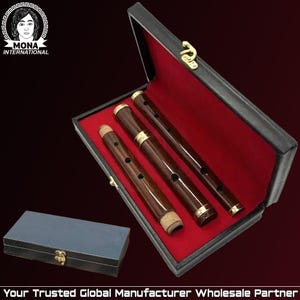 Rosewood Irish 4-Part Flute in D – Traditional Wooden Celtic Flute – Professional & Beginner Folk Music Instrument
