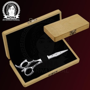Barber Hair Cutting Thinning Scissors Shears Hairdressing Salon Professional Barber Hairdresser Scissors Set & Free Black Kit