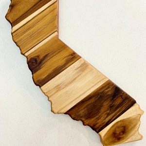 California Cheese or Charcuterie Board – Handmade Teak Wood Serving Tray, 16” Gift for Proud Californians, Wine Nights & Housewarmings