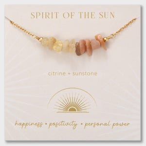 Citrine & Sunstone Necklace – Spirit of the Sun Necklace with Healing Crystals for Joy and Confidence