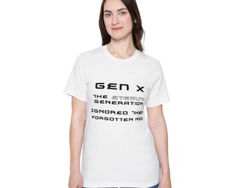 Gen X T-Shirt: Nostalgic Retro Style, Unisex Cotton Tee