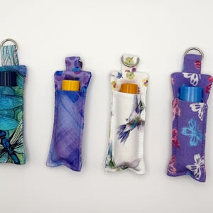Fabric Lip Balm Holder Keychain | Chapstick Holder Pouch | Cotton Lip Balm Case | Stocking Stuffer | Gift for Her