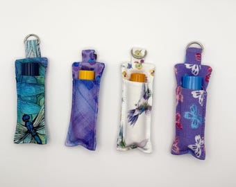 Fabric Lip Balm Holder Keychain | Chapstick Holder Pouch | Cotton Lip Balm Case | Stocking Stuffer | Gift for Her