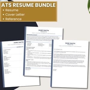 クリエイティブなATS履歴書、カバーレター、参考文献のバンドル、WordとGoogleドキュメント、モダンなプロフェッショナル履歴書1～2ページレイアウト