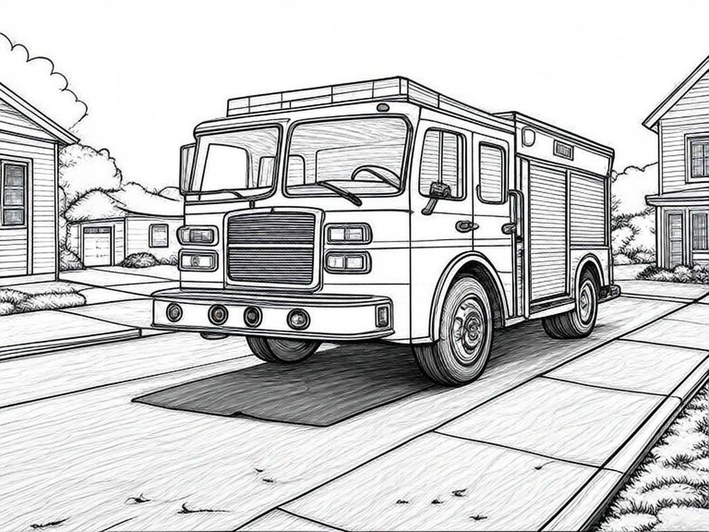 Fire Truck Coloring Page for Kids – Printable PDF – Emergency Vehicle ...