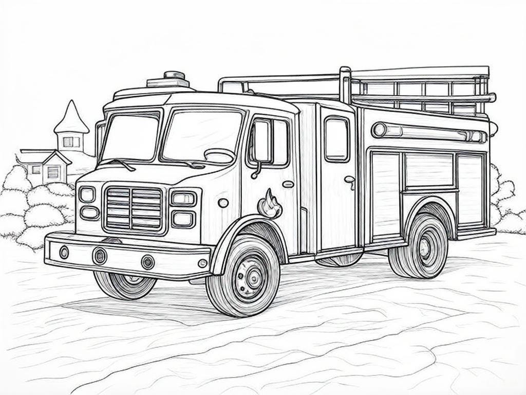 Fire Truck Coloring Page for Kids – Printable PDF – Emergency Vehicle ...