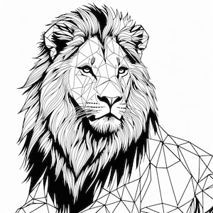 Geometric Animal Coloring Pages for Kids & Adults | Modern Printable Art PDF