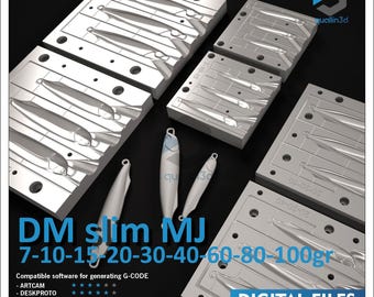 DM Slim cast 7-10-15-20-40-60-80-100 GR Metallo Jig Stampo Modello 3D Stl FBX Max / CNC