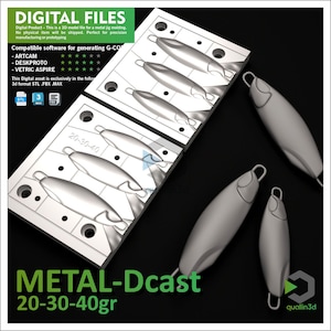 METALdragCAST 20-30-40 GR Metal Jig Mold 3D model l stl fbx max | CNC
