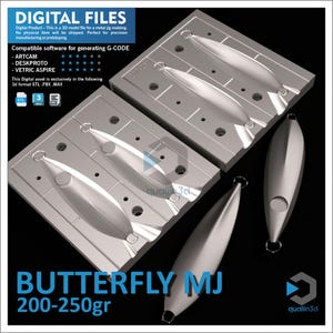 Butterfly 200-250Gr Metal JIG MOLD | 3D Model stl fbx max | CNC