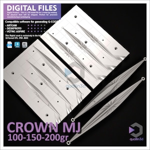 Crown 100-150-200 GR Metal Jig Mold 3d Model stl | CNC Fishing Lure Casting Mold