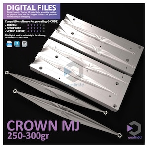 Crown 250-300 GR Metal Jig Mold 3d Model  stl | CNC Fishing Lure Casting Mold