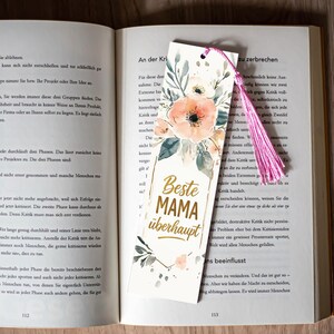 Lesezeichen aus Holz mit Quaste | Beste Mama, Oma … | Geburtstag oder Muttertag | Personalisiertes Geschenk aus Holz | Muttertagsgeschenk
