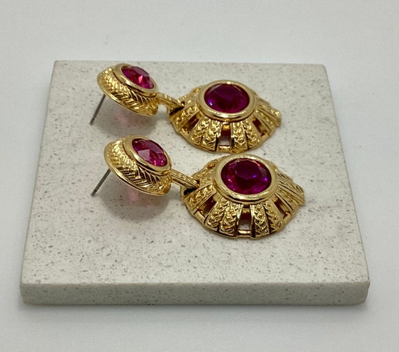 Swarovski Gold Crystal Earrings - U-pick - Red Oc… - image 8
