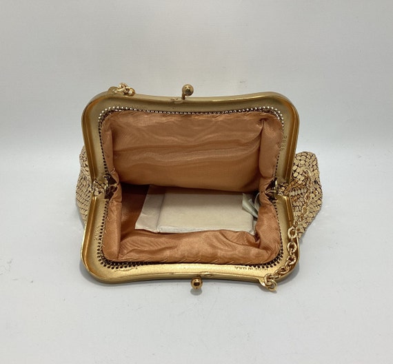 Vintage Whiting & Davis Gold Mesh Bag with Box an… - image 3