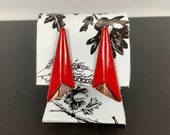 Matisse Red Enamel Copper Earrings