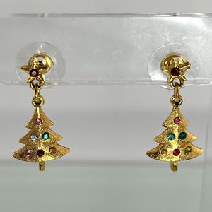 Vintage MYLU-strass steekoorbellen kerstboom - jaren 60