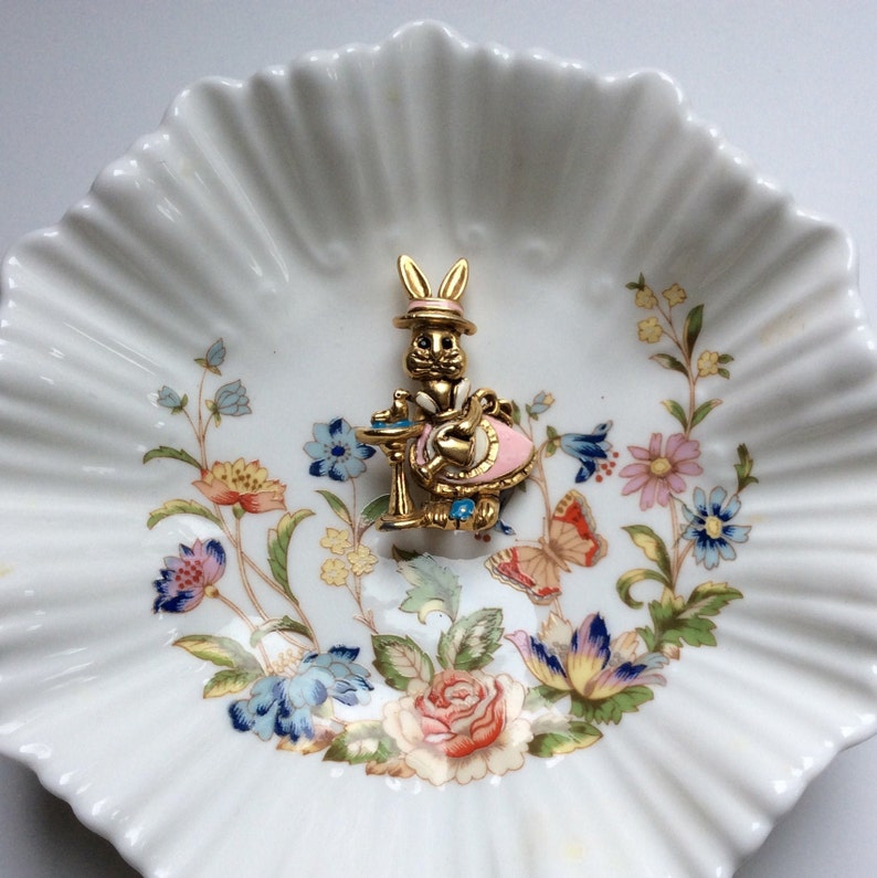 Mrs Easter Garden Spring Rabbit Enamel Brooch Spring Sale Danecraft