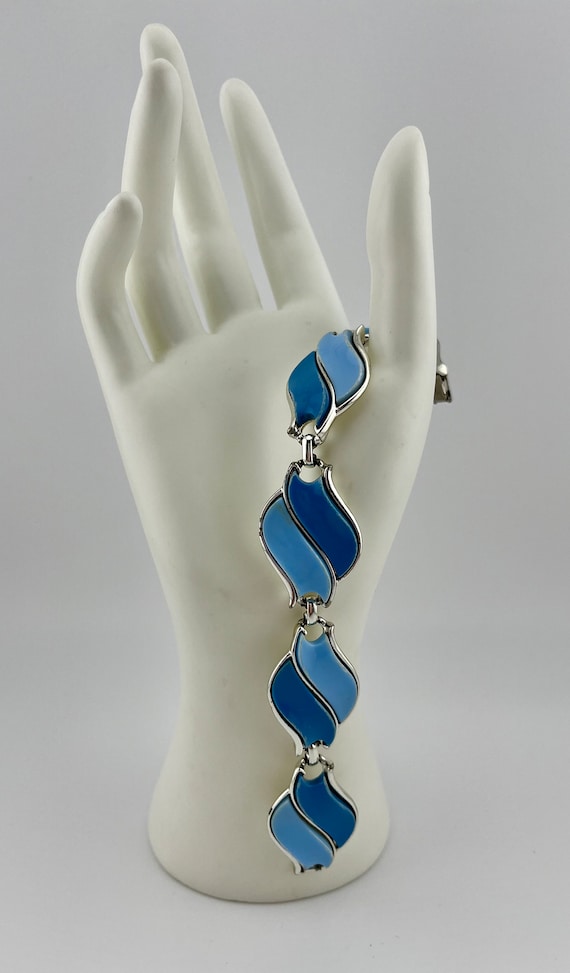 Vintage Coro Two Tone Blue Thermoset Bracelet - Si