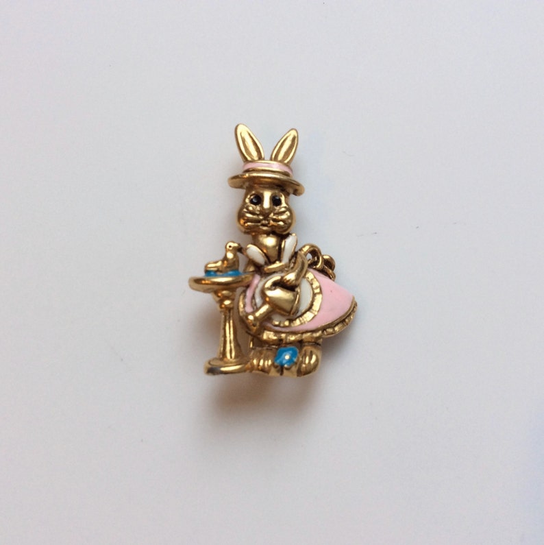 Mrs Easter Garden Spring Rabbit Enamel Brooch Spring Sale Danecraft
