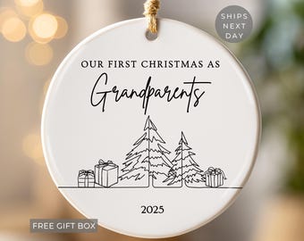Grandparents Ornament, Personalized Grandparent Ornament Custom First Christmas As Grandparent 1st Christmas As Grandparents Ornament
