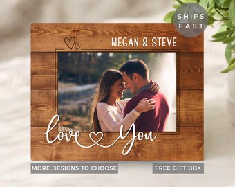 Valentines Day Picture Frame, Personalized Love You Gift Lover Gift Custom Gift for Girlfriend Gift for Husband Boy Friend Gift for Wife