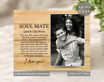 Valentine Picture Frame, Personalized Soulmate Definition Gift Lover Gift Custom Gift for Girlfriend Gift for Husband Gift for Wife