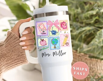 Personalized Teacher Tumbler, Custom Teacher 40oz Tumbler Teacher Appreciation Tumbler Teacher Cup Teacher Gift Back to School Gift