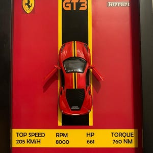 3D Die-Cast Car Frame - Racing Car Wall Art, Boyfriend Husband Gift Idea for Him