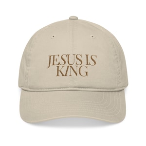 Jesus Is King Embroidered Unisex Baseball Cap - Gift for Him or Her - Christian Hat