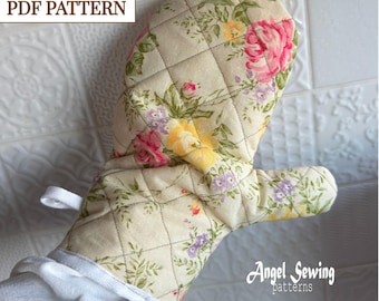 OVEN mitts sewing pattern / Easy Oven Glove Digital Pattern /  Kitchen Sewing Project for Beginners / Instant Download / sewing pattern pdf