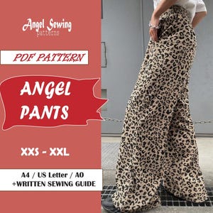 Pants Angel Sewing Pattern: Wide Leg Palazzo Pants (XXS-XXL) (PDF)