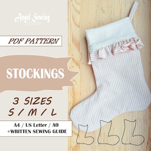 STOCKINGS / Easy Christmas Stocking PDF Pattern / Beginner Sewing Project /  Multiple Sizes /  Holiday Decor / Fabric Friendly / A4 / AO