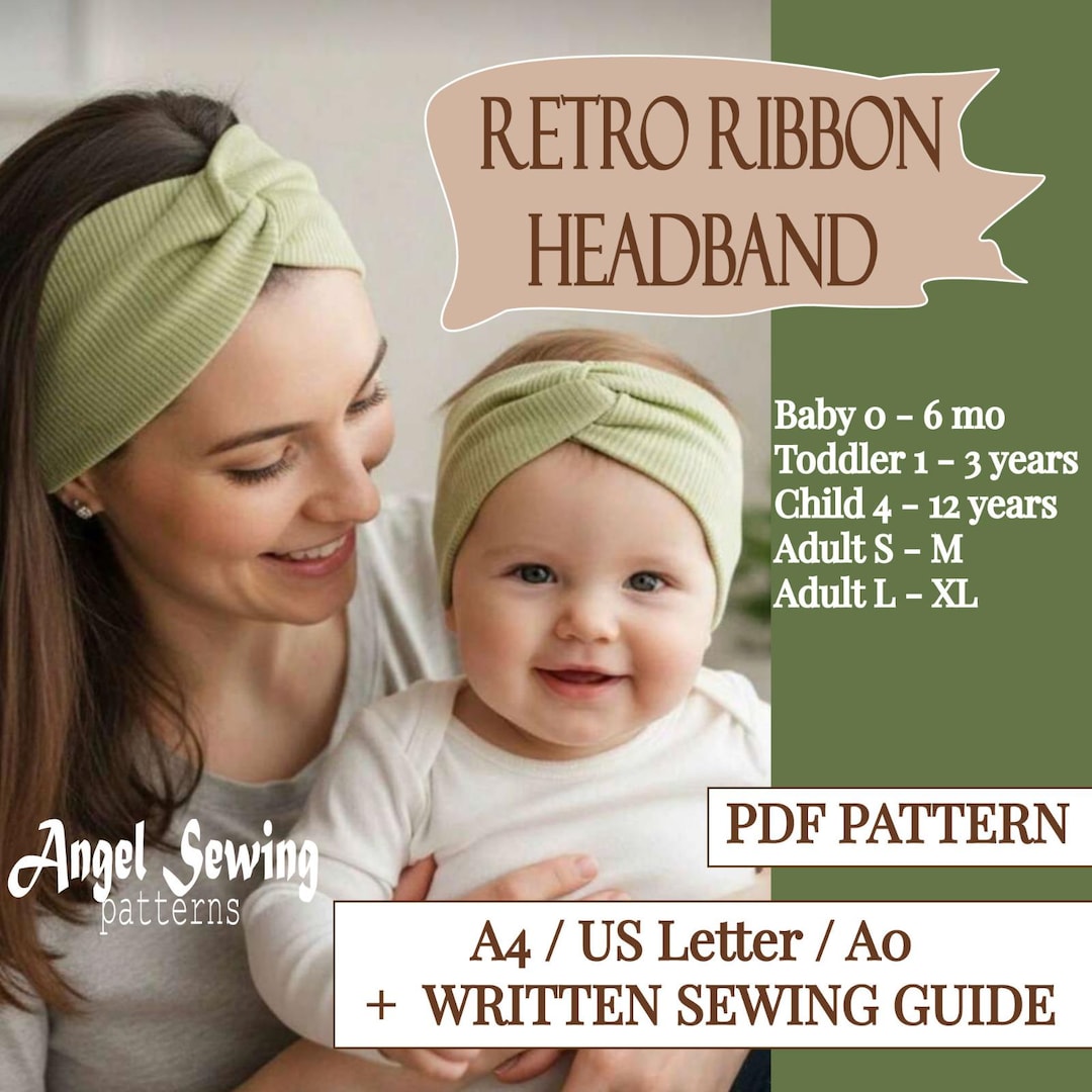Patern Ribon RETRO RIBON HEADBAND / Easy Knit Headband / Family Headband / Beginner ...