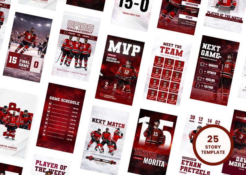 Hockey Social Media Templates | Sports Graphics Bundle | Game Day ...