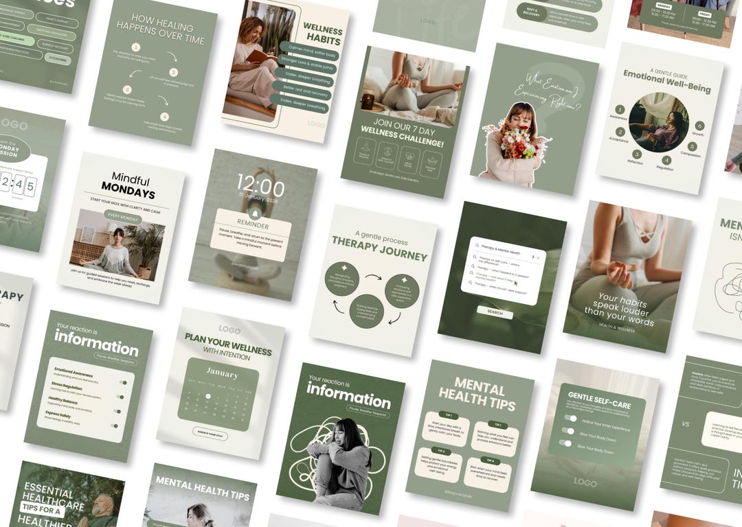 Therapist Instagram Templates for Psychologist Mental Health Coach ...