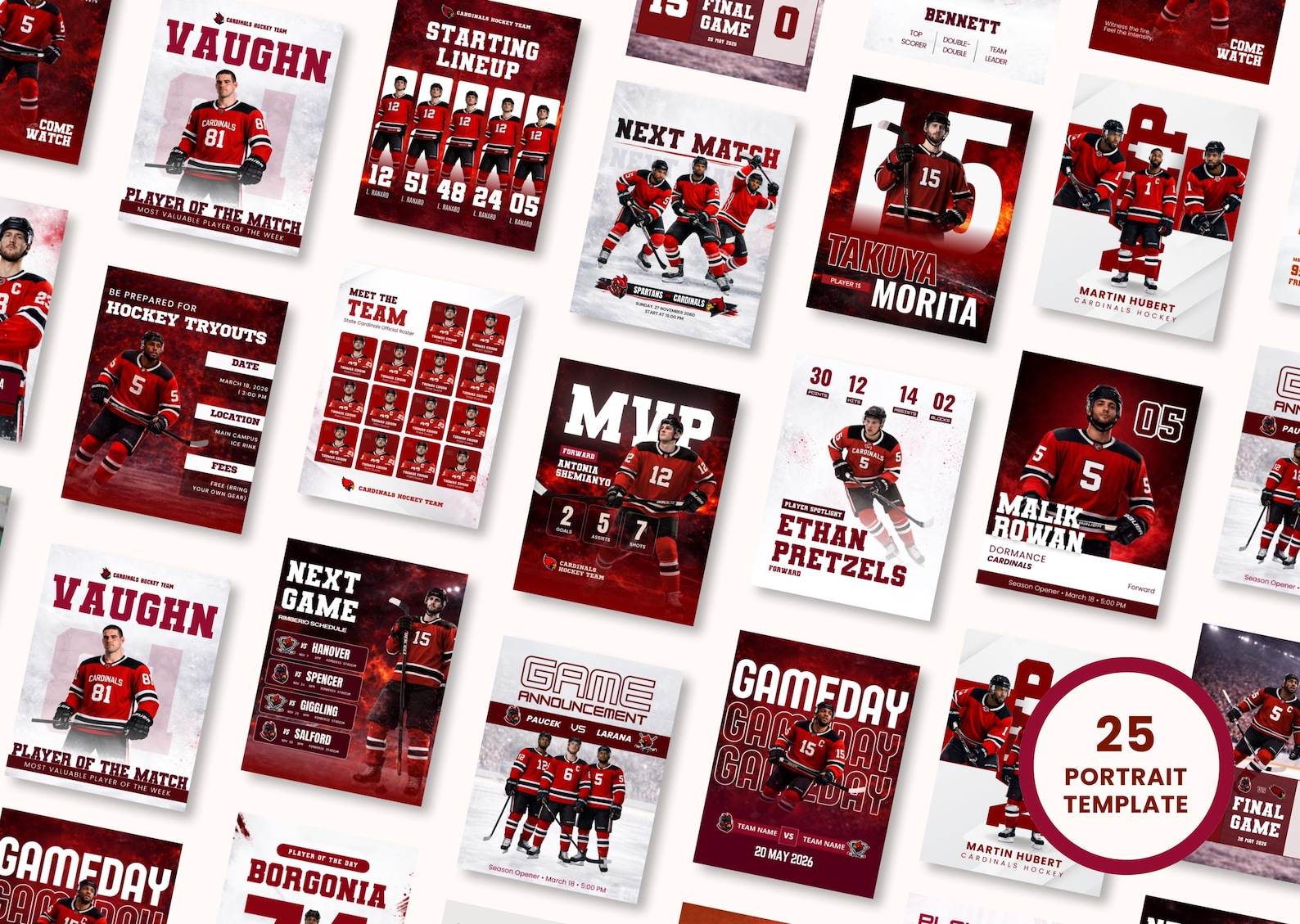 Hockey Social Media Templates | Sports Graphics Bundle | Game Day ...