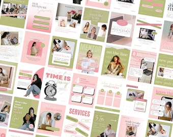 Social Media Manager Best Selling Canva Templates | Instagram Content Bundle for Coaches | Entrepreneurs | Mentor | & Small Businesses