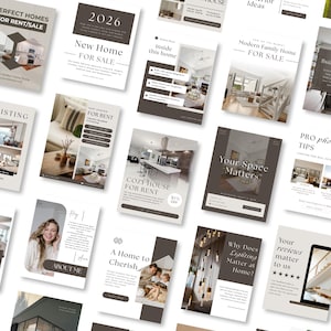 2026 Real Estate Instagram Templates | Luxury Realtor Social Media Posts Stories & Highlights | Modern Best Selling Canva Template