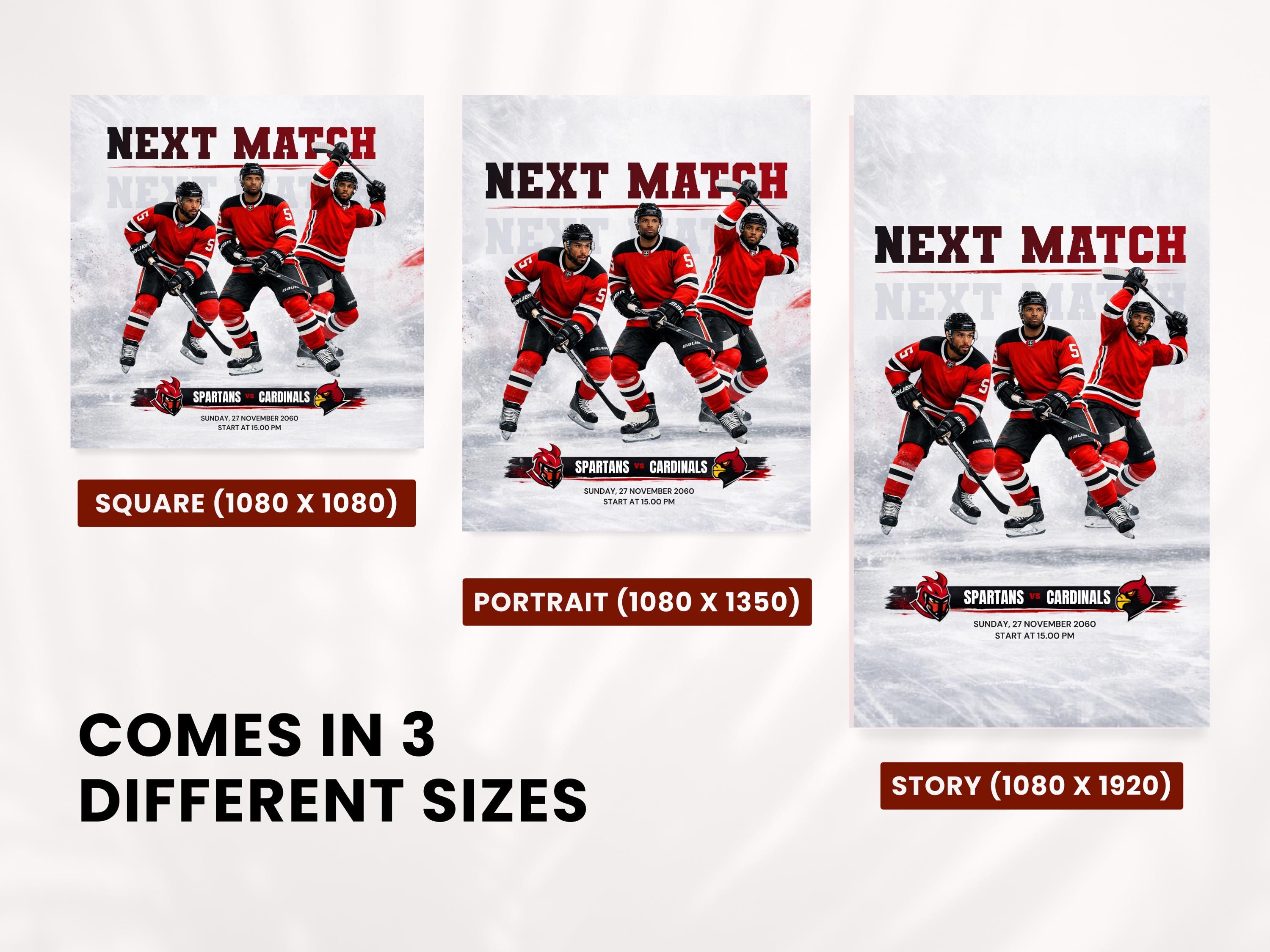Hockey Social Media Templates | Sports Graphics Bundle | Game Day ...