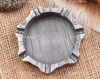 Cenicero de acero de Damasco de primera calidad hecho a mano / Cenicero con múltiples soportes para puros y cigarrillos / Accesorio para recoger cenizas / Regalo excepcional