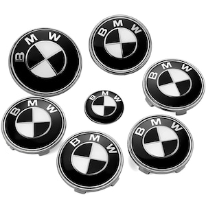 Full Set of BMW  Boot Bonnet Badges Alloy wheel caps (7pcs)